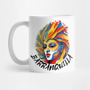 dark barranquilla carnival mask Mug